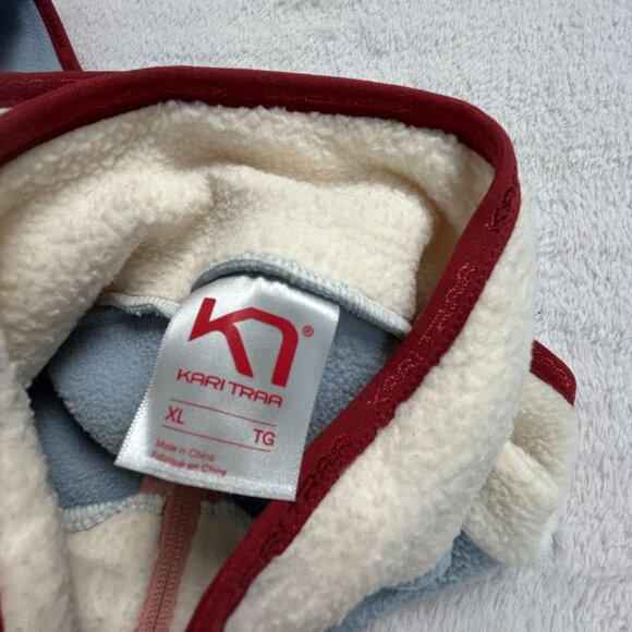 Kari Traa Women’s Fleece Vest XL Blue Full Zip Colorblock Zipper Pockets Outdoor - Picture 3 of 7